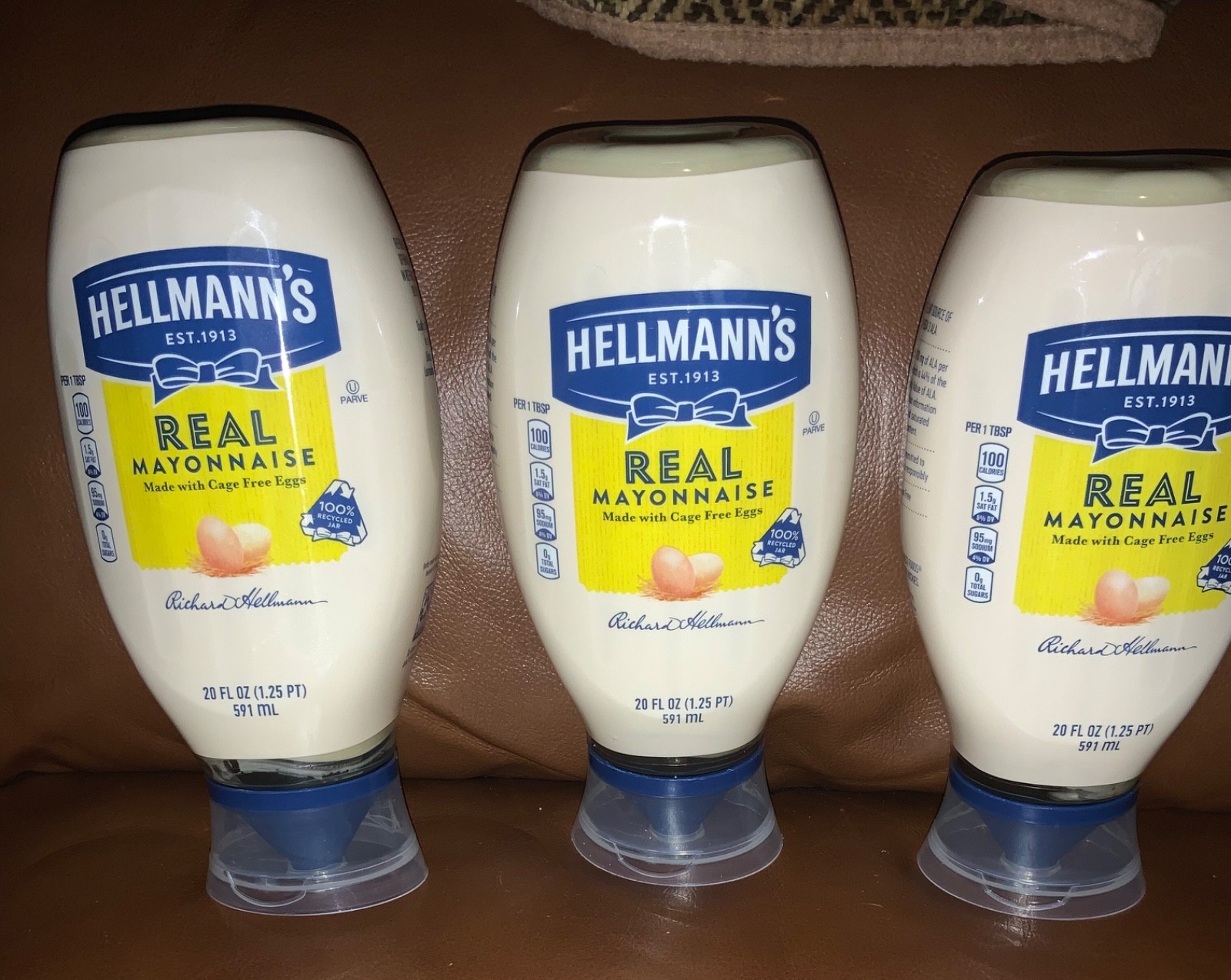3-Hellmann’s Real Mayonnaise Squeeze Bottle 20 oz New expiration: June 2026