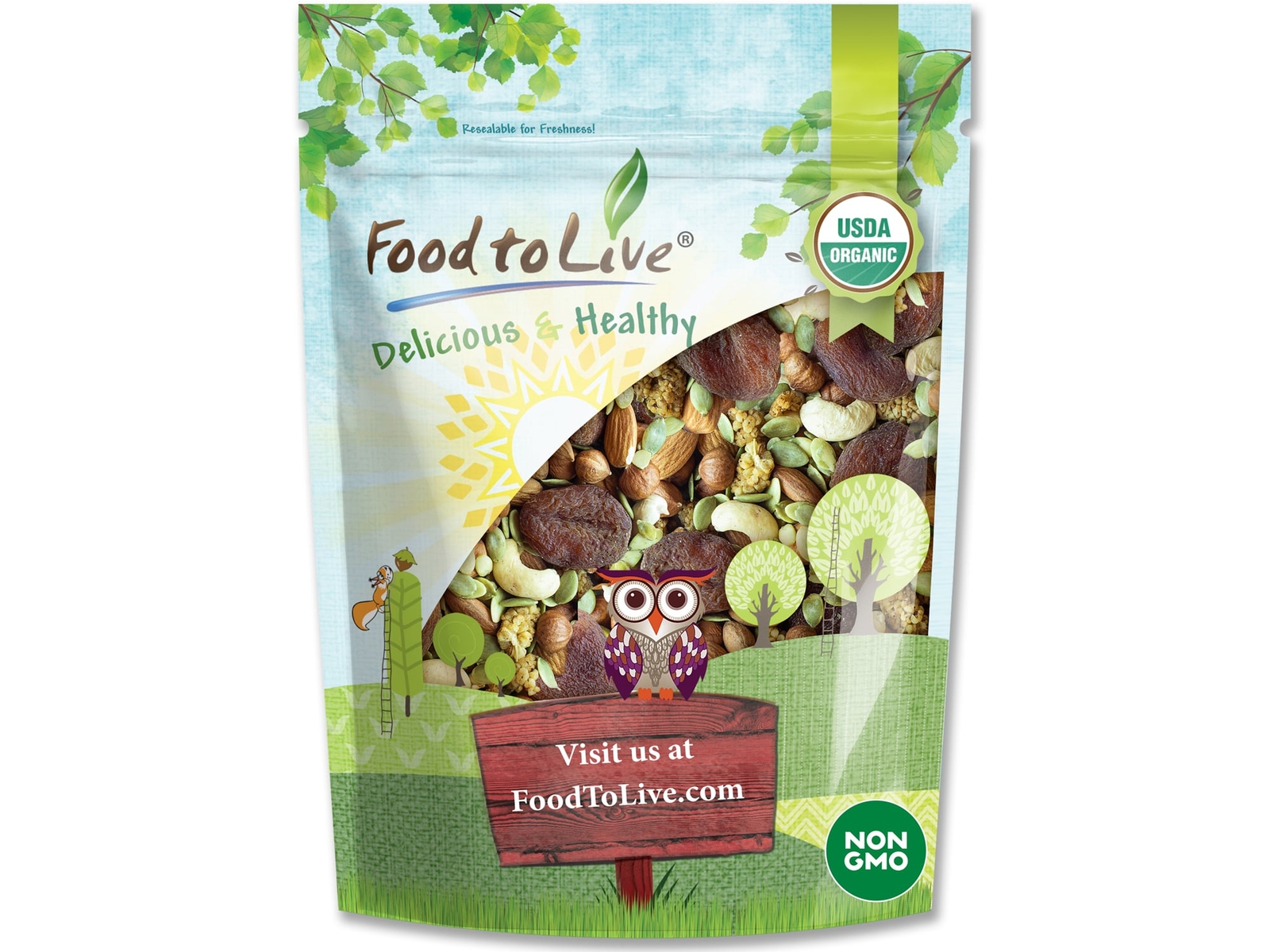 Organic 6-Forces Trail Mix — Vegan Superfood, Kosher, No Added Sugar, Bulk