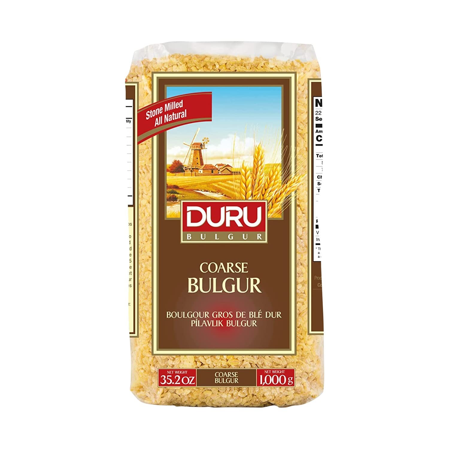 Duru Coarse Bulgur, 1000g, Wheat Berries, 100% Natural 1000 Gram (Pack of 1)