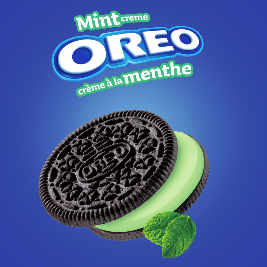 2-Pack Oreo Mint Flavour Sandwich Cookies (261g) Biscuit Snacks Sweet Canada Yum