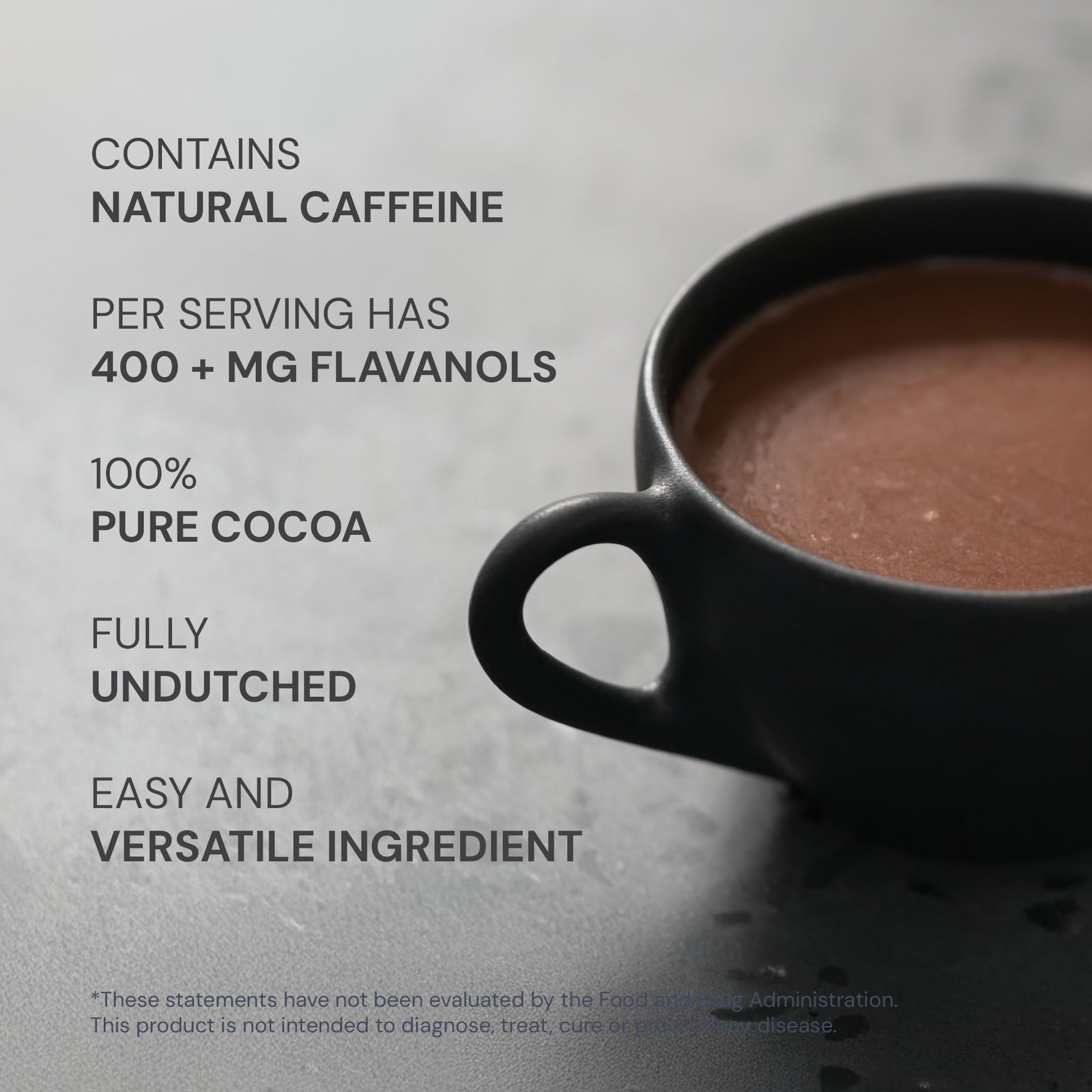 Non Dairy Cocoa Powder – 7.5% Flavanols – 100% Pure Cocoa – Low Fat Unsweeten…