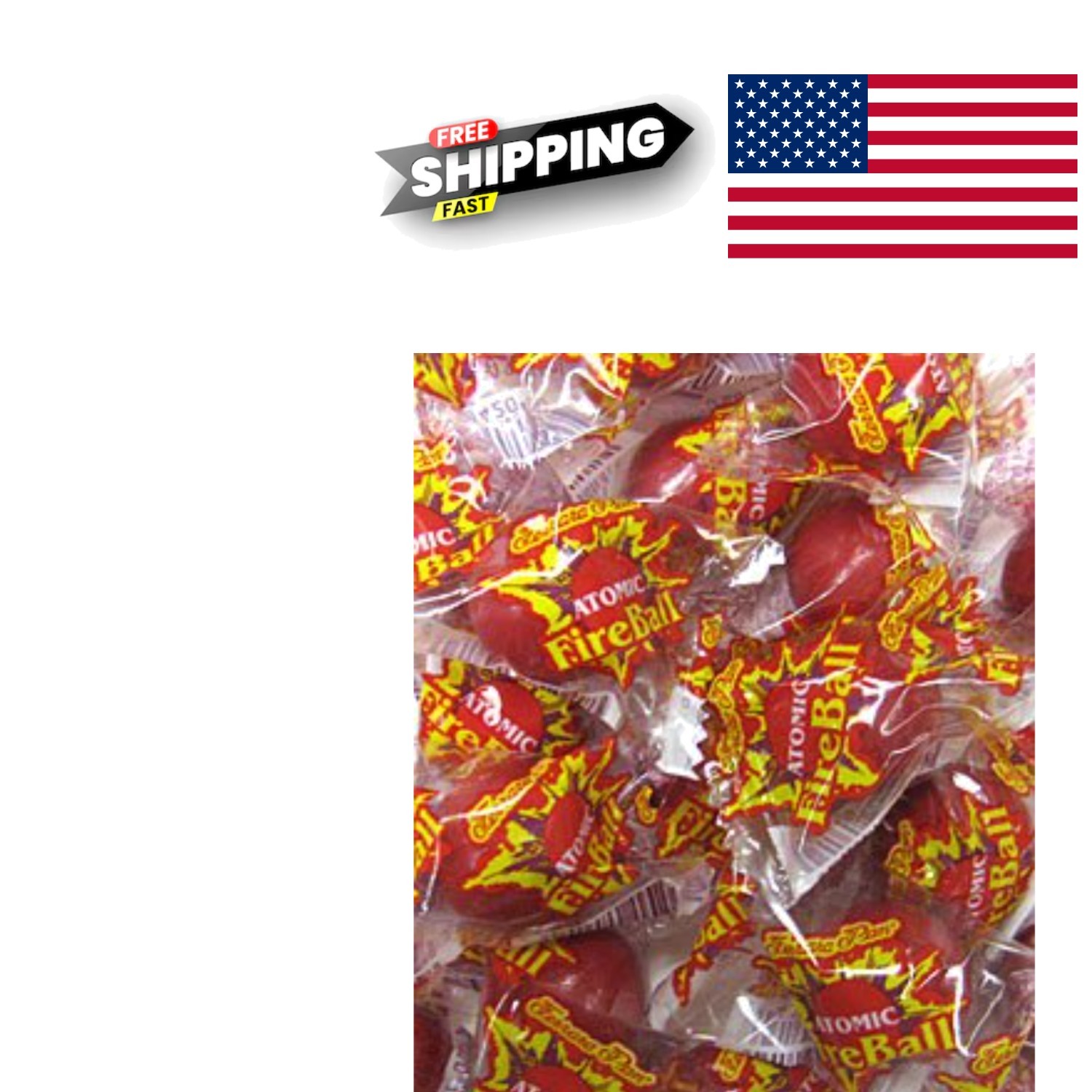 Hard Candy Atomic Fireballs 2.5 Pounds Round Nose Shape for Enjoyment