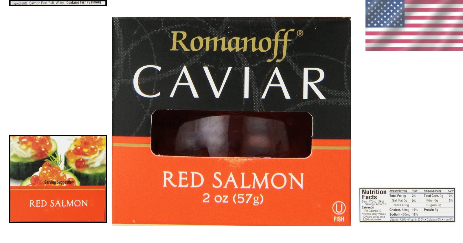 Elegant Red Salmon Caviar – 2oz Kosher Jar, Perfect for Entertaining & Gifting