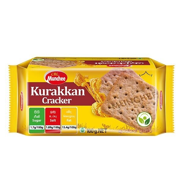 Ceylon Munchee Kurakkan Finger Millet Cracker Biscuit 100g For Lead Healthy Life