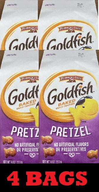 4x Pepperidge Farm Goldfish PRETZEL Baked Snack Crackers 8oz 4 ct – 4 BAGS BULK