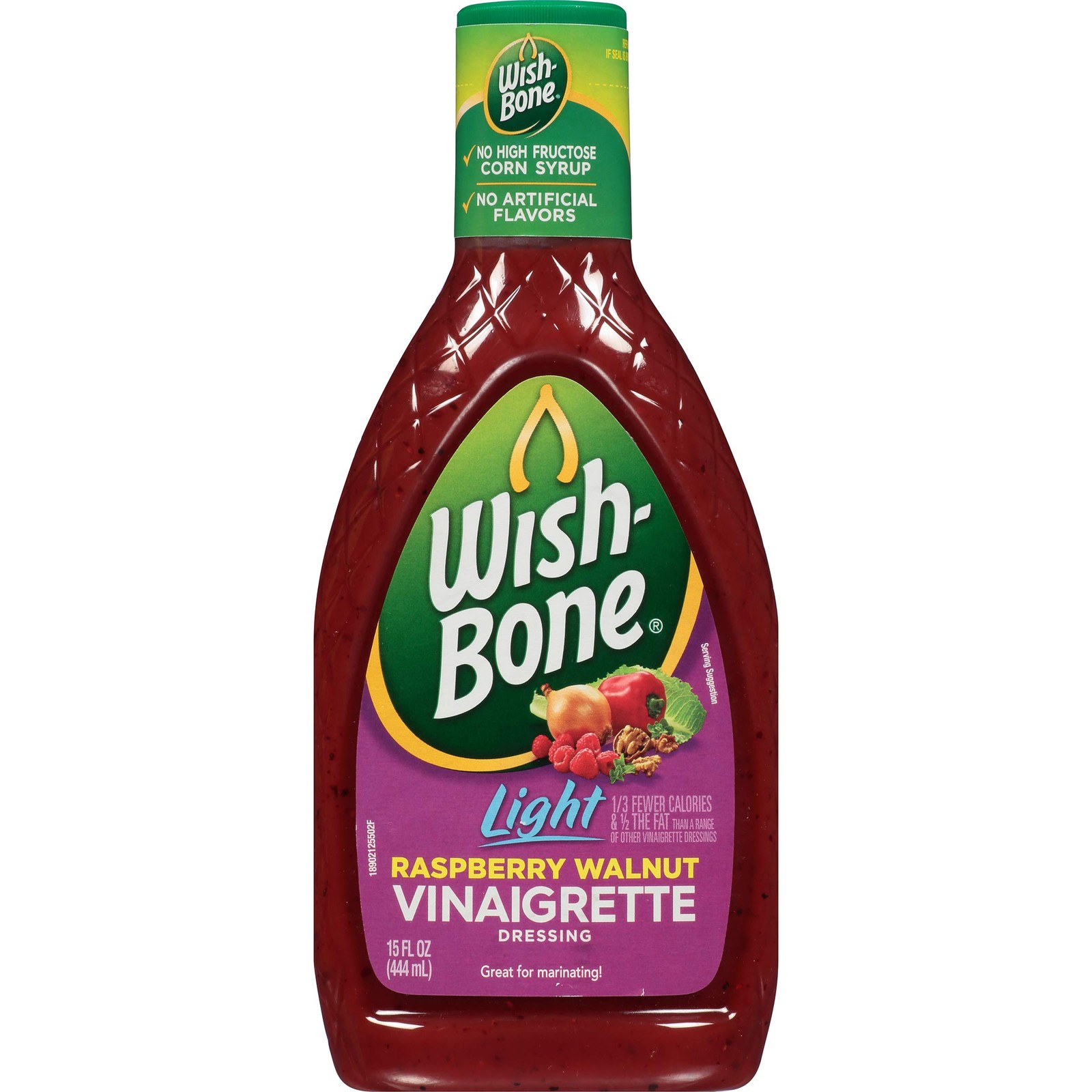 Light Raspberry Walnut Vinaigrette Dressing, 15 Fl Oz – Low-Calorie Salad Topper