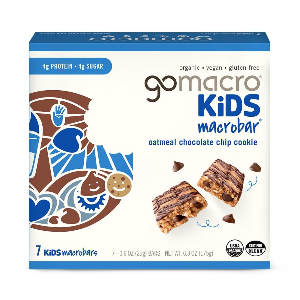 Gomacro, Organic Bar Kids Oatmeal Chocolate 7 Count (Pack of 1), No Color