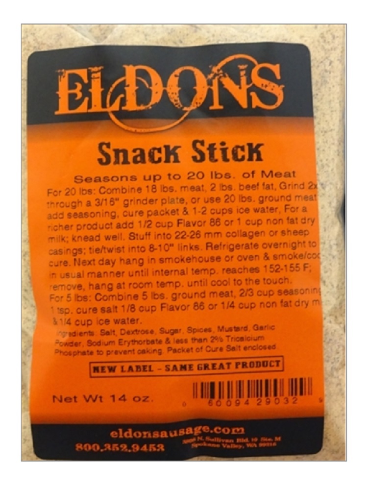 Snack Stick Seasoning Spice for 20 Pounds of Meat or Game Cure Included #9032