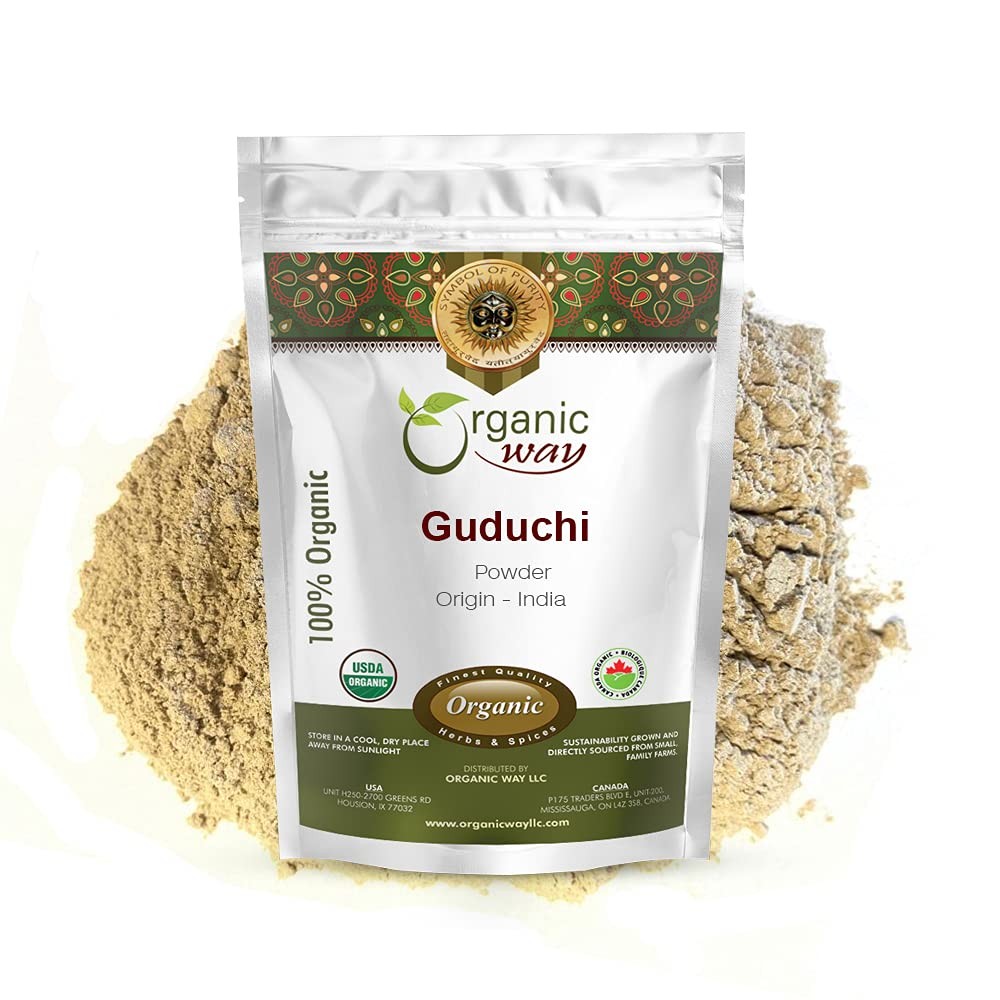 Organic Way Premium Grade Guduchi Powder (Tinospora cordifolia)