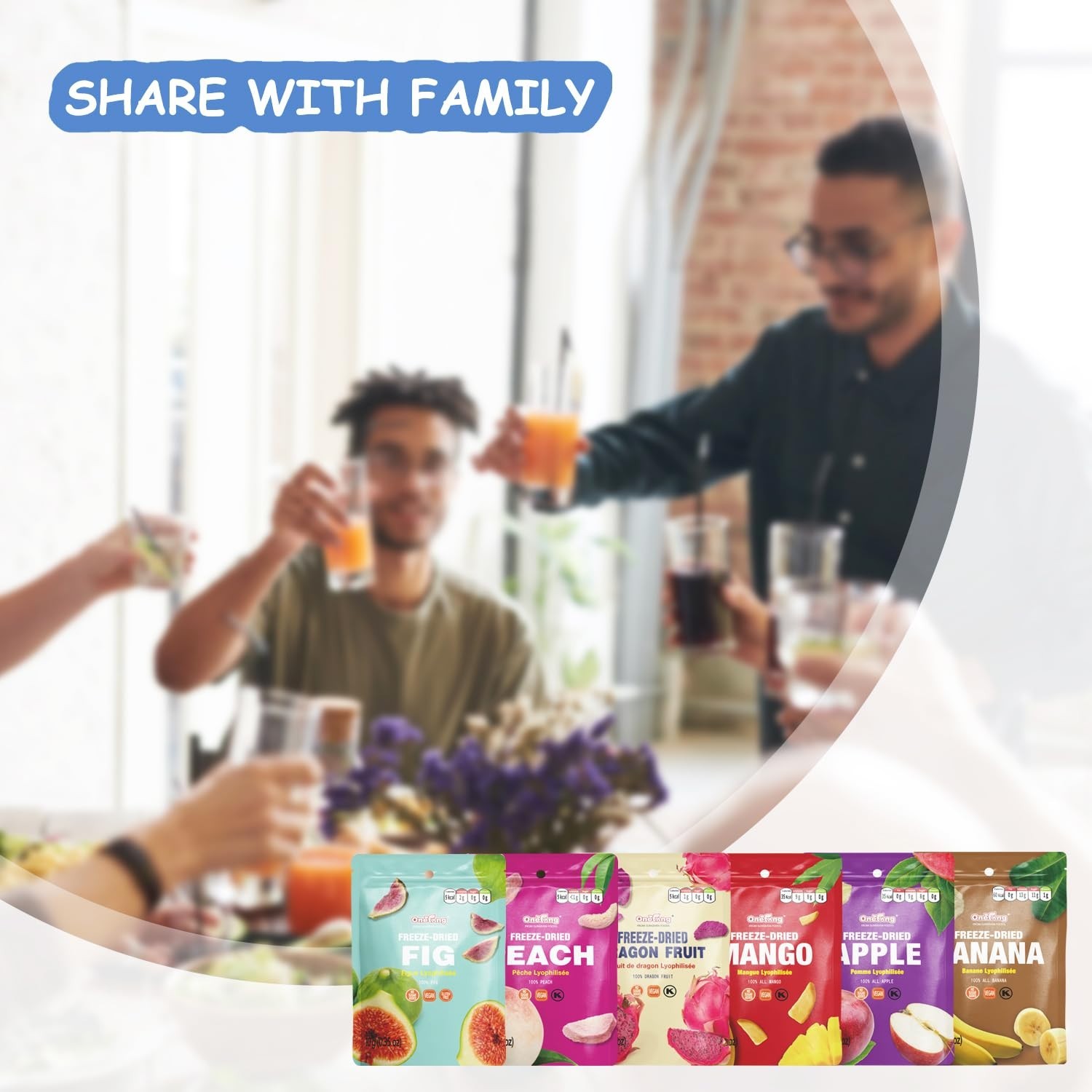 Freeze-Dried Mixed Fruit, 12 Pack Single-Serve Pack, Non GMO, Kosher, No Add …