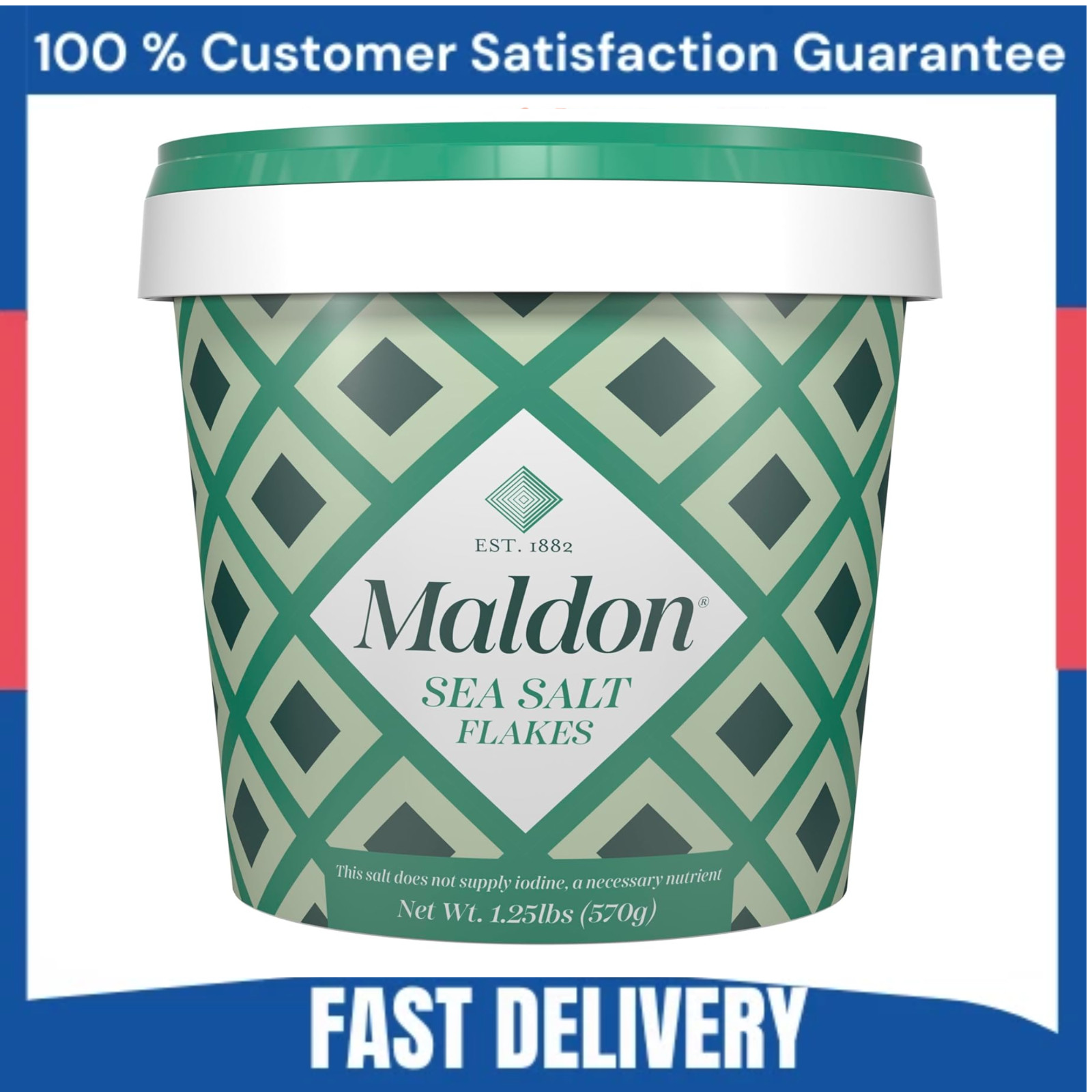 Maldon Salt, Sea Salt Flakes, 20 oz (570 g), Resealable Tub – Kosher, Natural, U