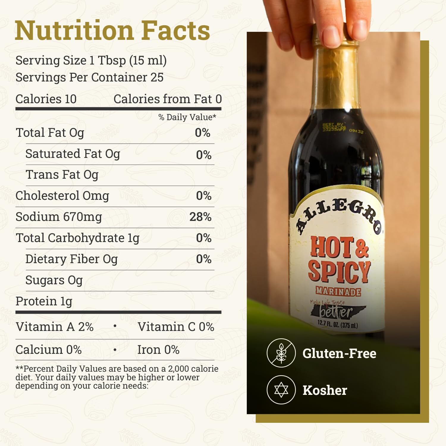 Allegro Hot Spicy Marinade 12.7 Fl Oz Pack of 4 Cajun Inspired Sauce
