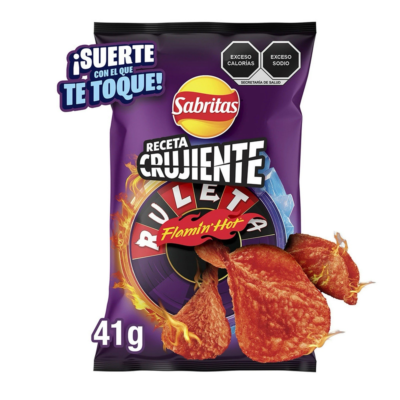 5X SABRITAS RULETA FLAMIN’ HOT – SABRITAS MEXICANAS (5 Paquetes de 41g c/u)