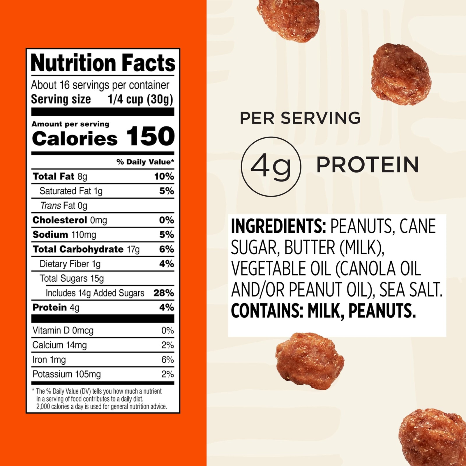 Toffee Peanuts, Candied Peanuts with Praline Coat and Sweet Cream, GlutenFree…