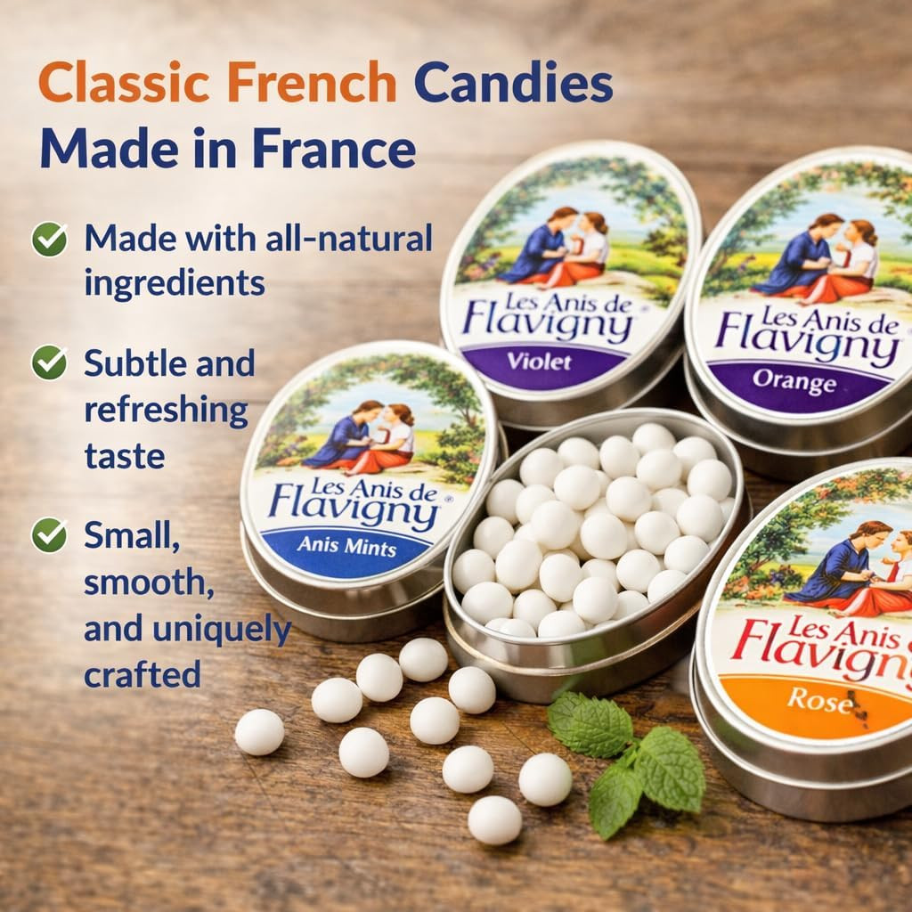Les Anis De Flavigny Rose French Mints 1.75Oz Pack Of 1 Grocery Candy