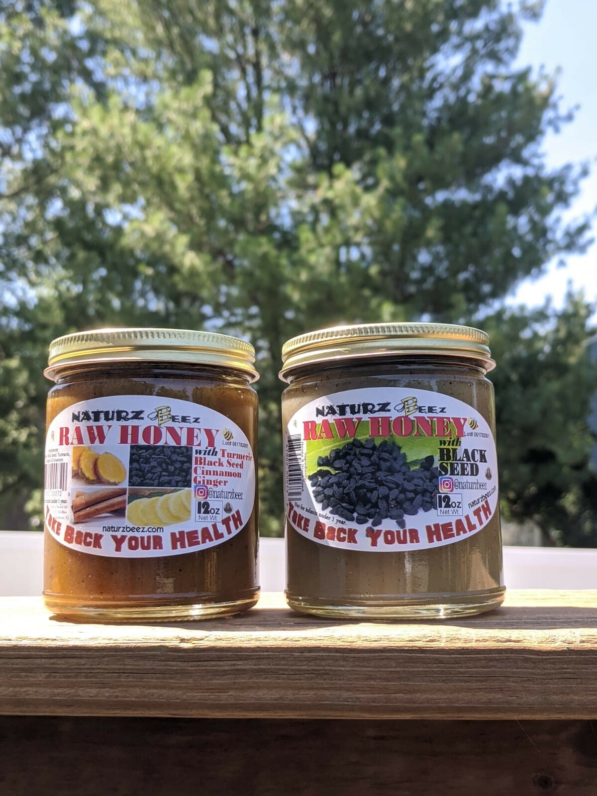 RAW HONEY & GINGER-TURMERIC-CINNAMON-BLACK SEED-PROPOLIS-POLLEN 12oz BLACKSEED