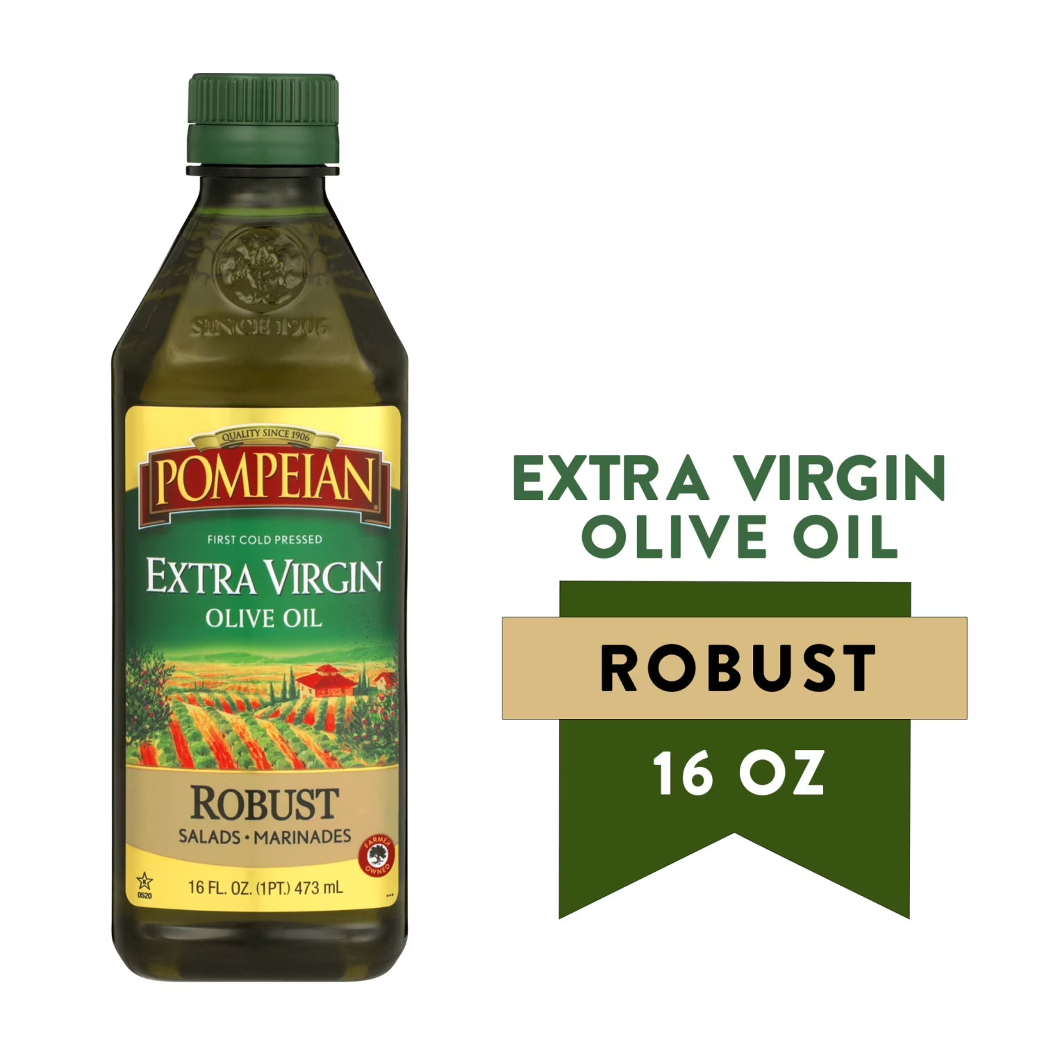 Pompeian Smooth Extra Virgin Olive Oil – 16 fl oz (Pack of 2)
