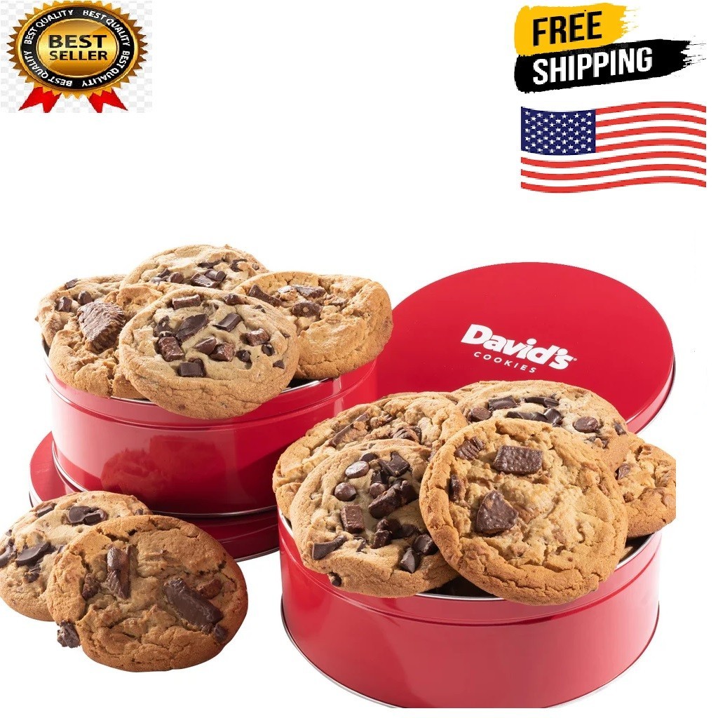 David’s Cookies Decadent Triple Chocolate made with mini Hershey’s Kisses and Re