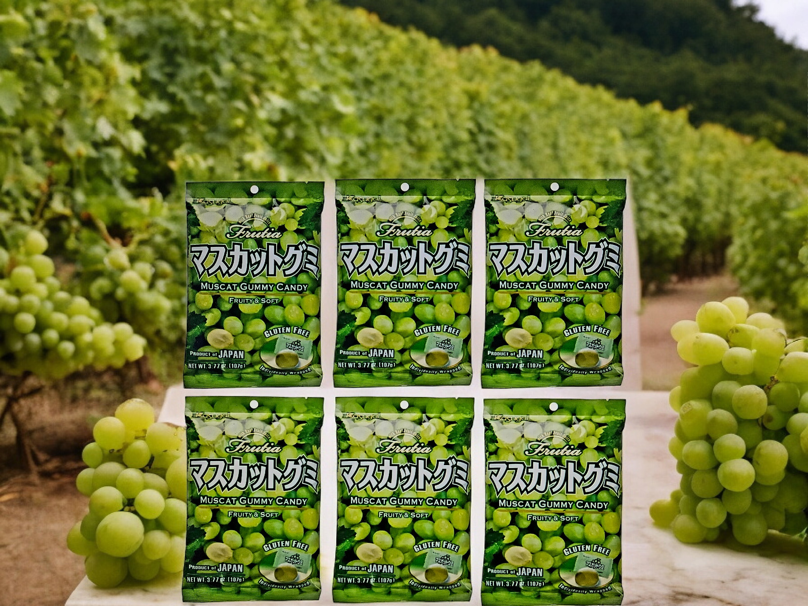 Japanese Kasugai Muscat Gummy (Pack of 6) / 3.77oz each pack – Free Shipping !!!
