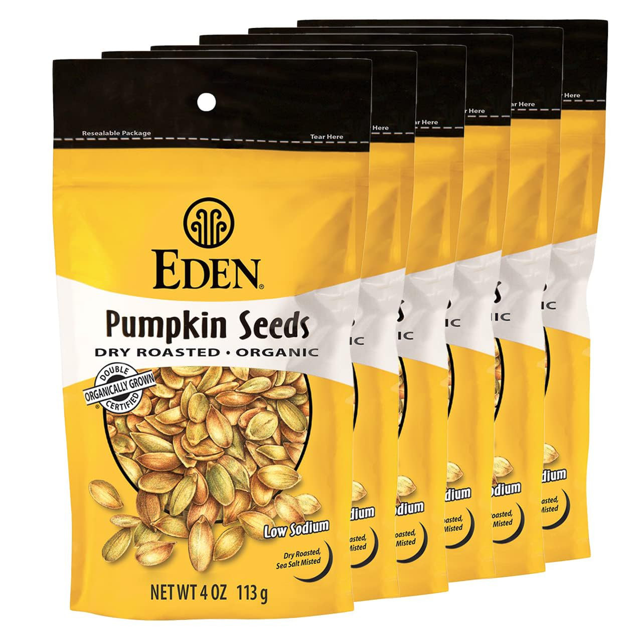 Organic Pumpkin Seeds, Shelled, Dry Roasted and Lightly Sea Salted, to Eat, 4 Oz