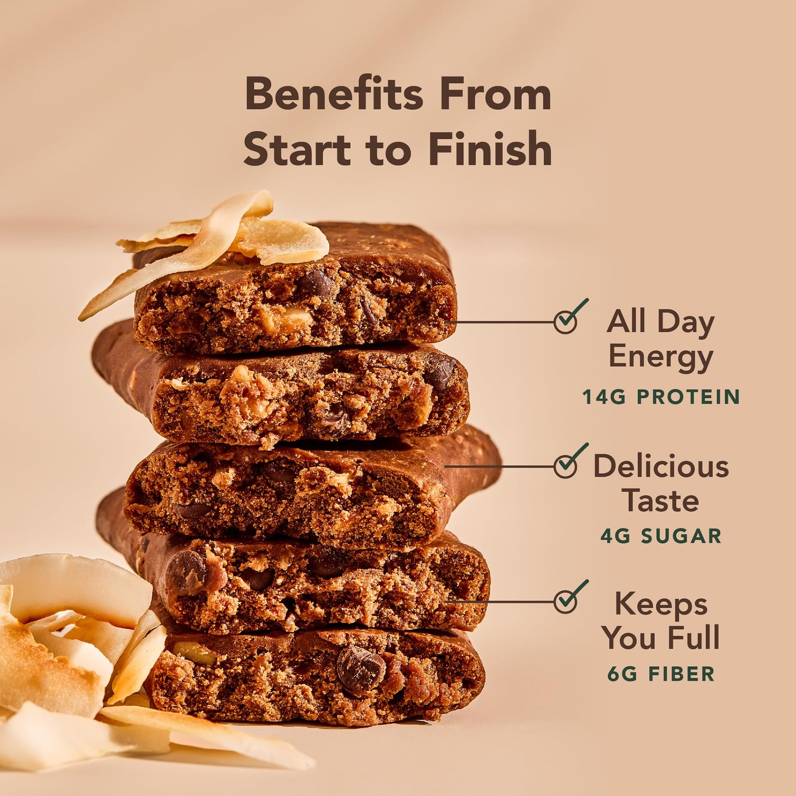 ALOHA Organic Plant Based Protein Bars, 12 Count (Pack of 1), Brown, White