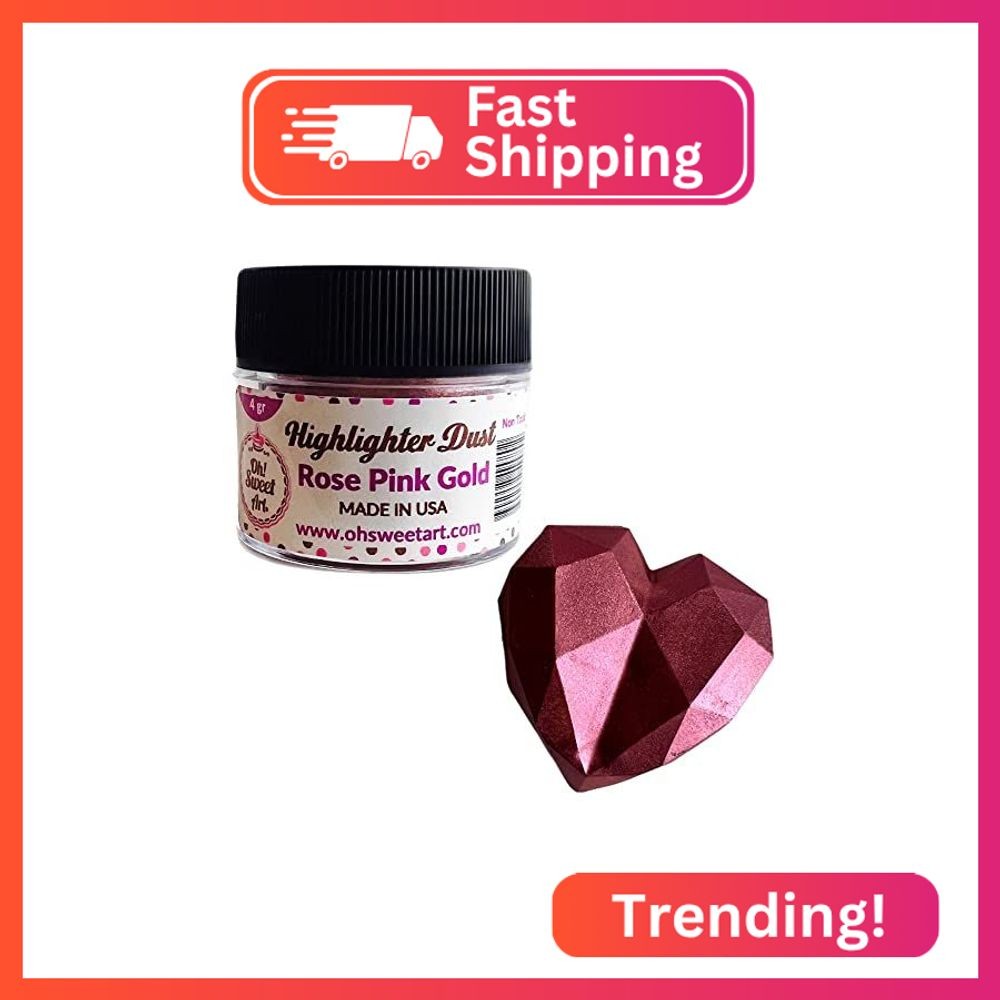 Rose Pink Gold Highlighter Dust (4 Grams Net. Container) by Oh Sweet Art Corp
