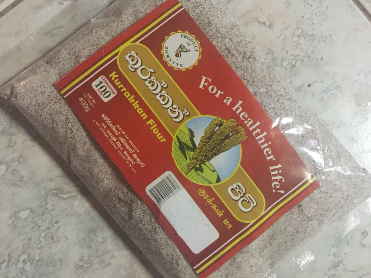 Ceylon pure kurakkan flour, quality organic finger millet flour (ragi) -400g