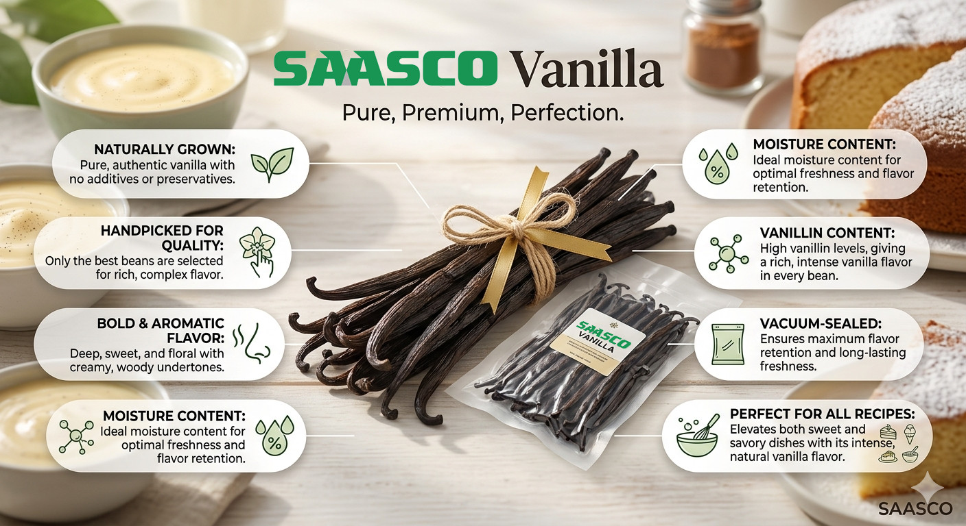 Tahitian Vanilla Beans Premium Grade A Whole Pods 1/2 Pound