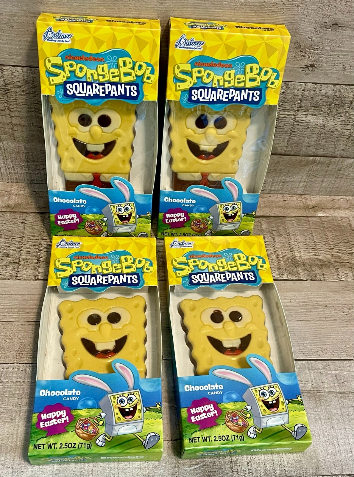 Sponge Bob Square Pants Milk Chocolate Candy Bars 2.5 oz – X 4