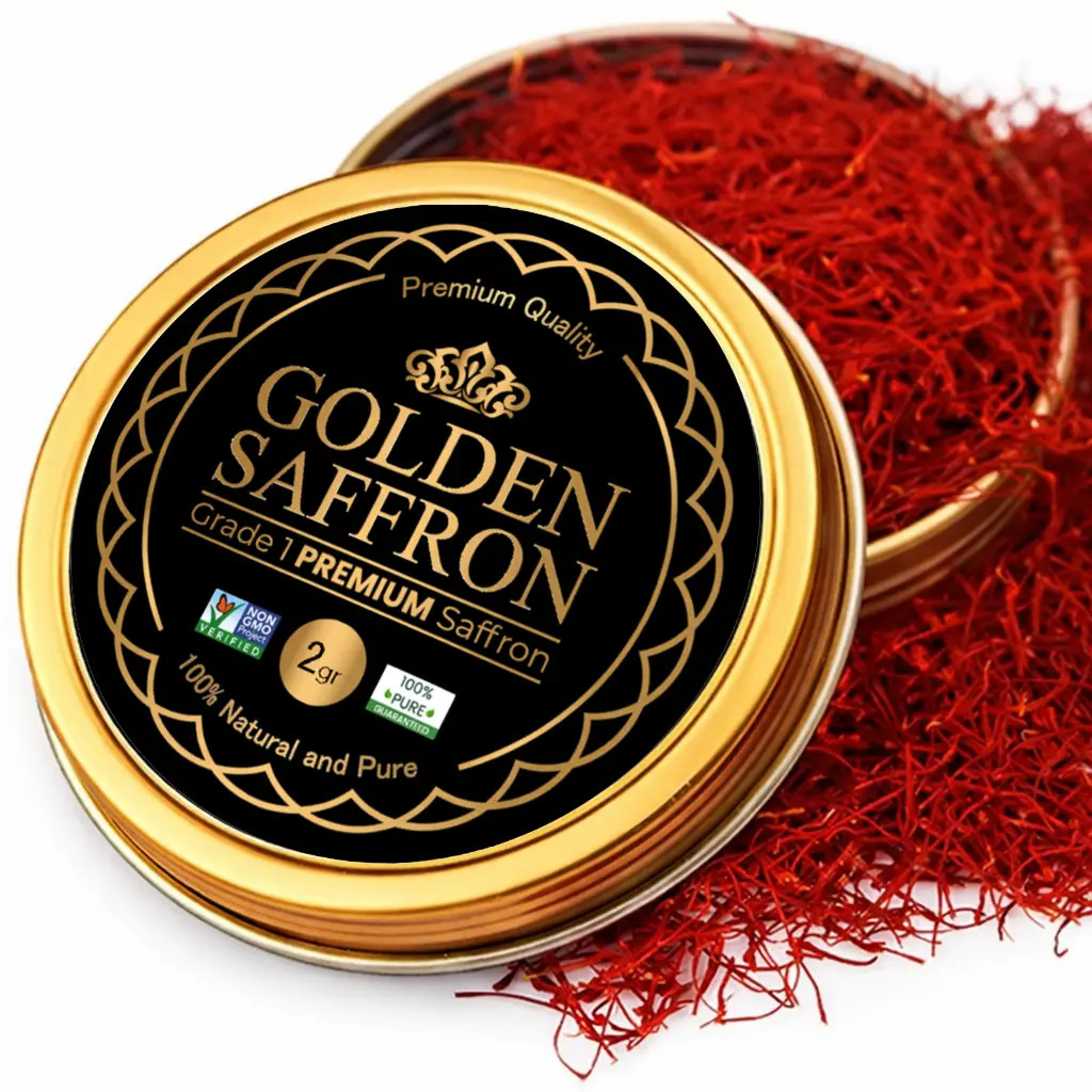 Golden Saffron, Finest Pure Premium All Red Saffron Threads, Grade A+ Super Negi
