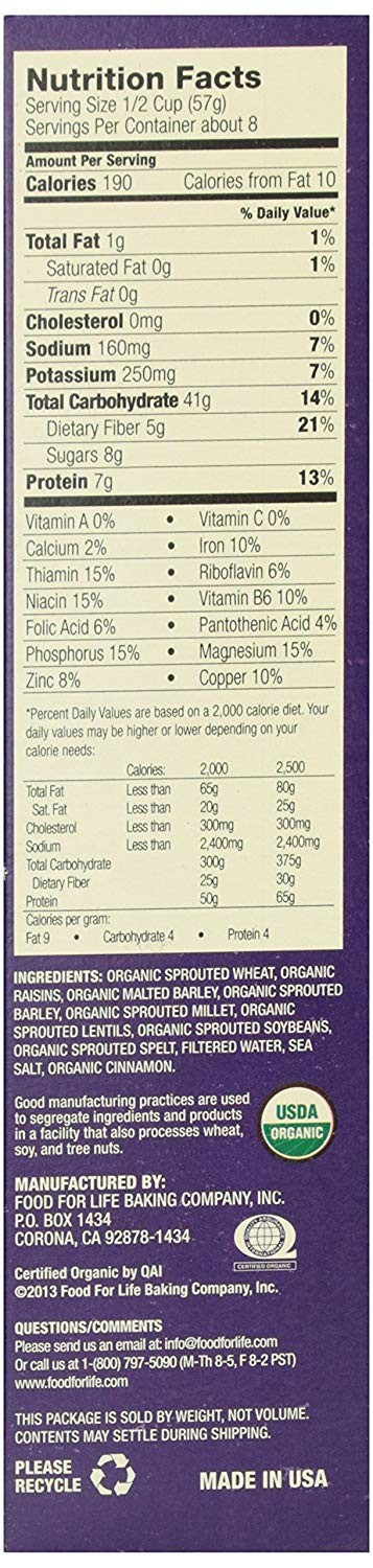 Food for Life, Ezekiel 4:9 Organic Sprouted Grain Cereal, 16 Ounce