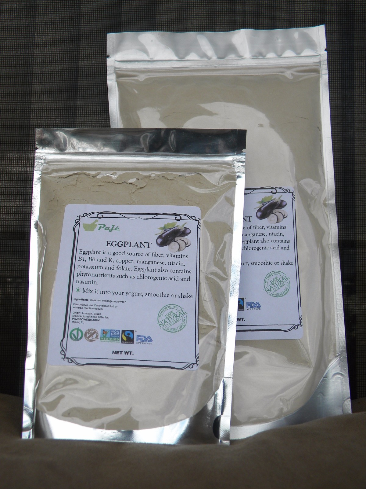 EGGPLANT POWDER 8oz – 1/2lb , digestive aid, fibers, gluten free, PAJE