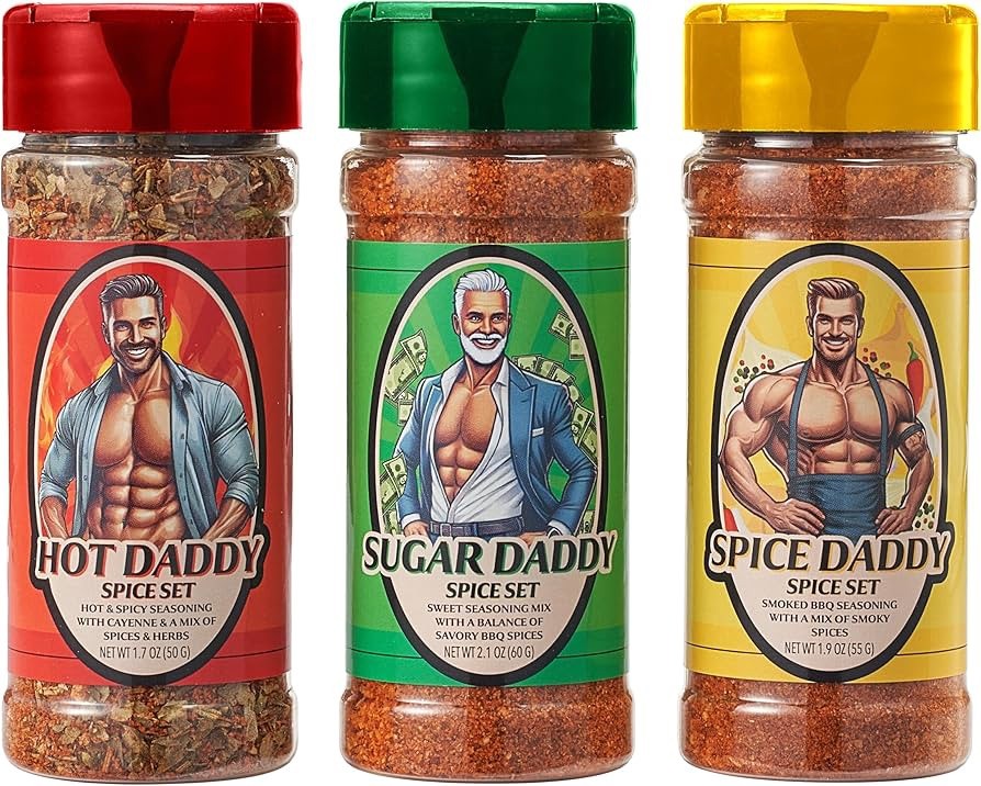 Daddy Spice Rub BBQ Gift Set – Hot Dad, Sugar Dady, Smoky Daddy Barbecue Seasoni