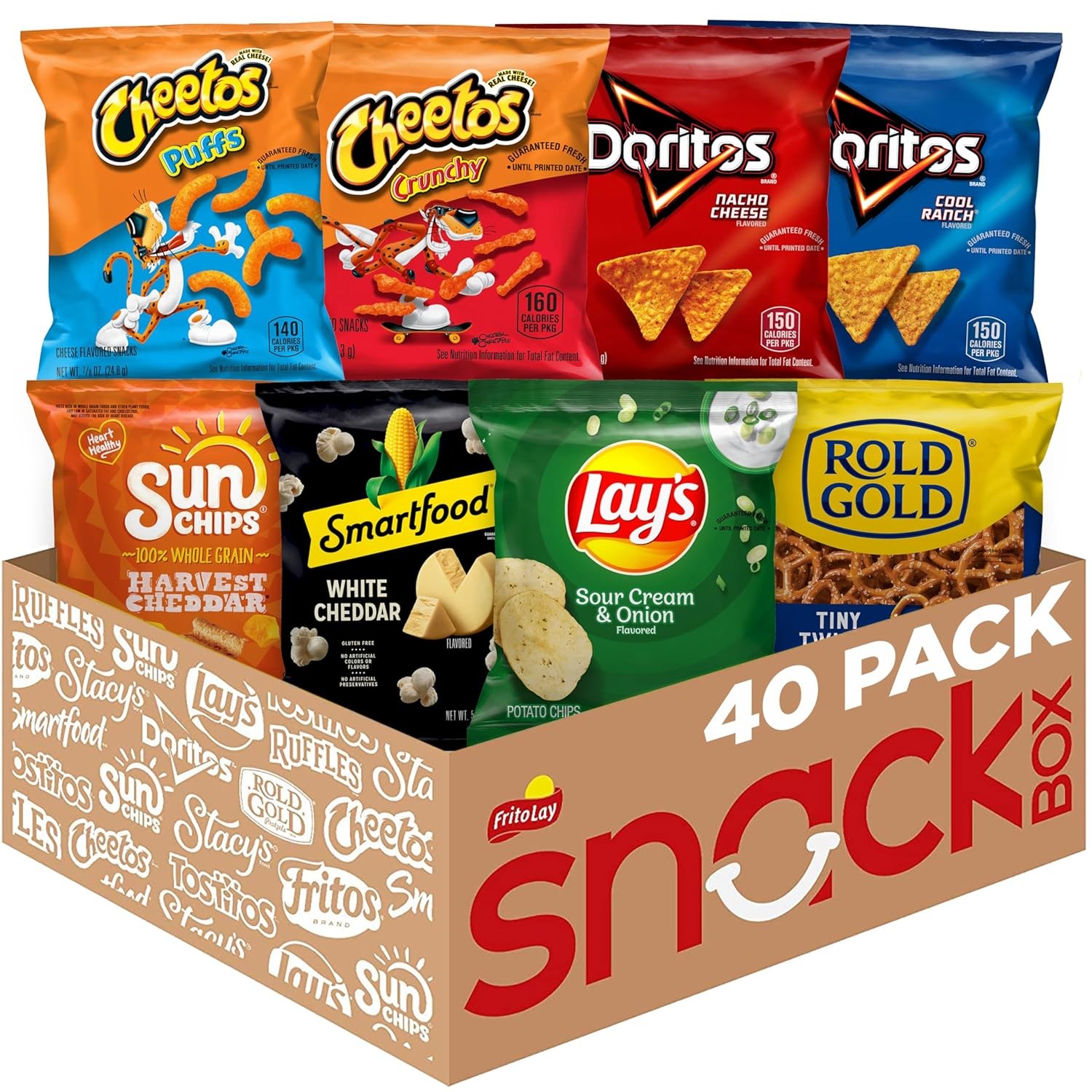 Frito-Lay Fun Times Mix Variety Pack 40 Count Assorted Chips Snacks Box