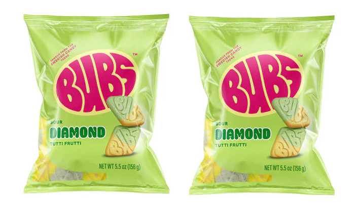 Bubs Sour Tutti Frutti Diamonds 5.5oz Bag Authentic Swedish Candy – 2 Pack