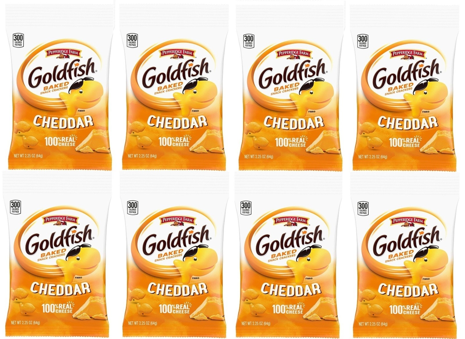Pepperidge farm Goldfish BAKED Snack crackers CHEDDAR 2.25oz, 8 pack, by:04/2026