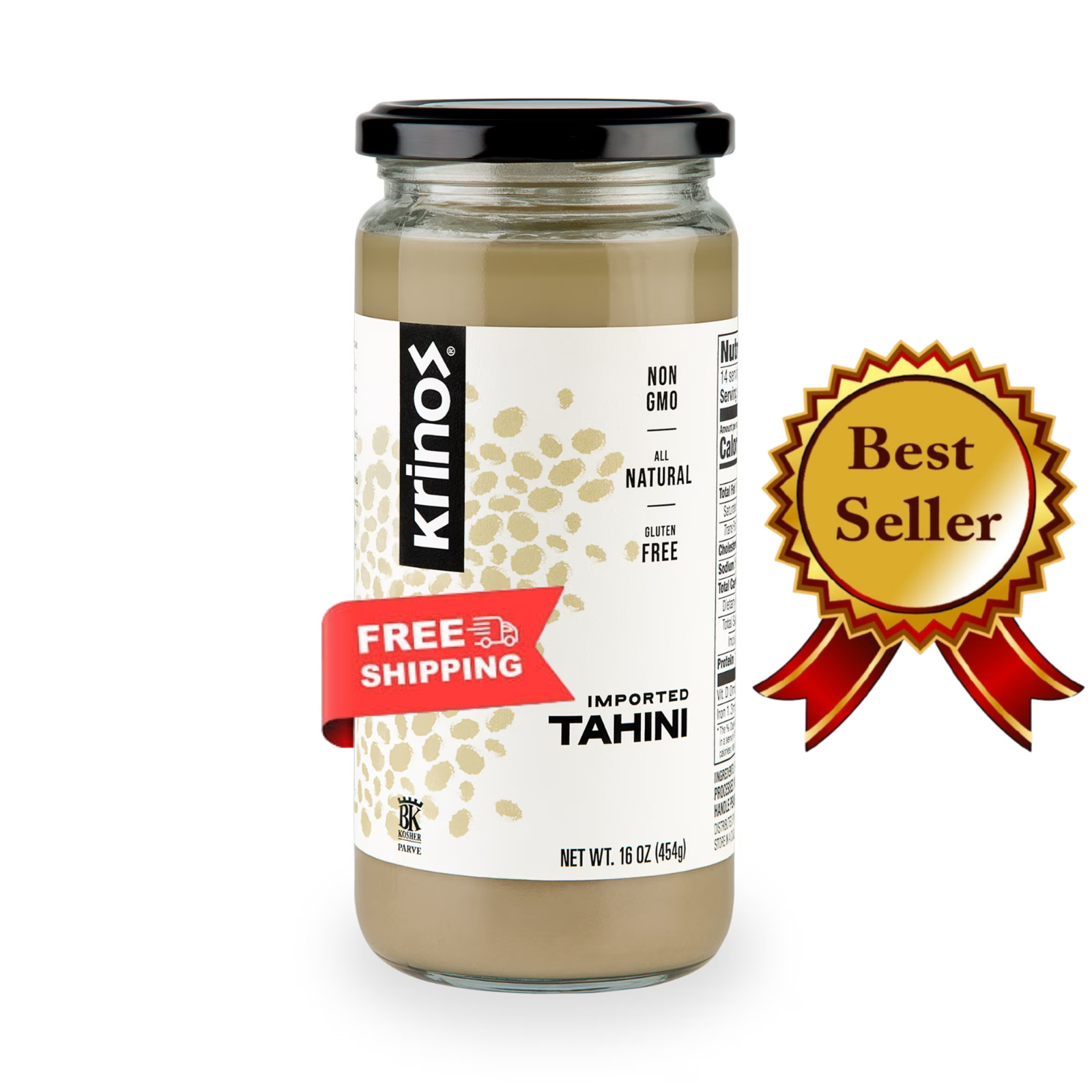 Krinos Imported Tahini, Sesame Seed, 16 oz
