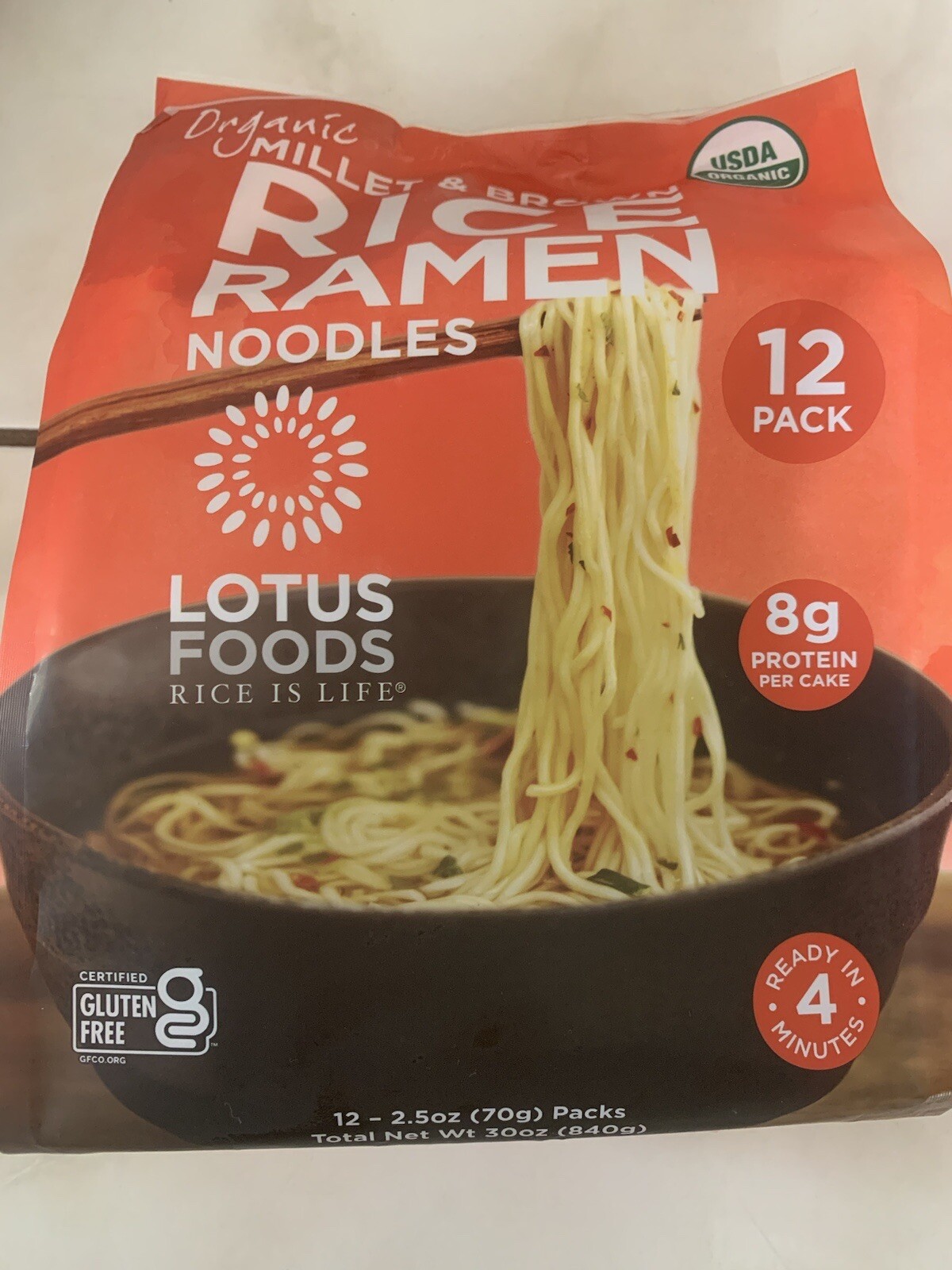 Lotus Organic Millet & Brown Rice Ramen -12 pack- Gluten Free Ramen Noodles