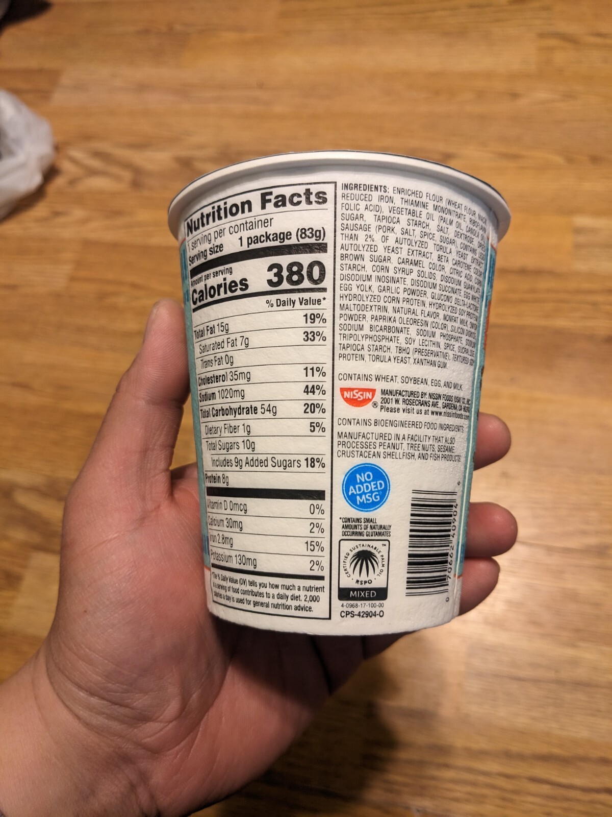 Limited Edition Nissin Breakfast Ramen Noodle Cup Maple Eggs Sausage 1 Cup Fast