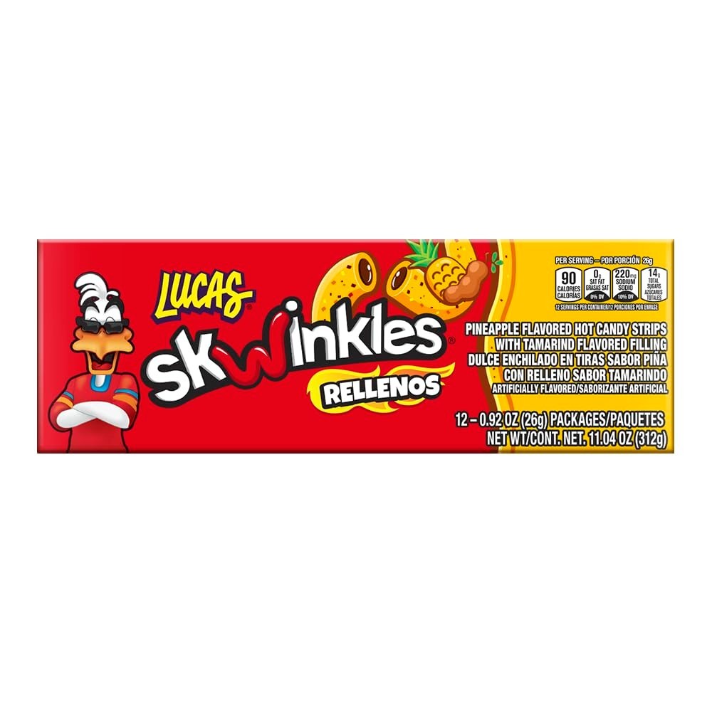 Skwinkles Sweet & Sour Pineapple Tamarind Strips – 0.92oz, Ideal for Treats