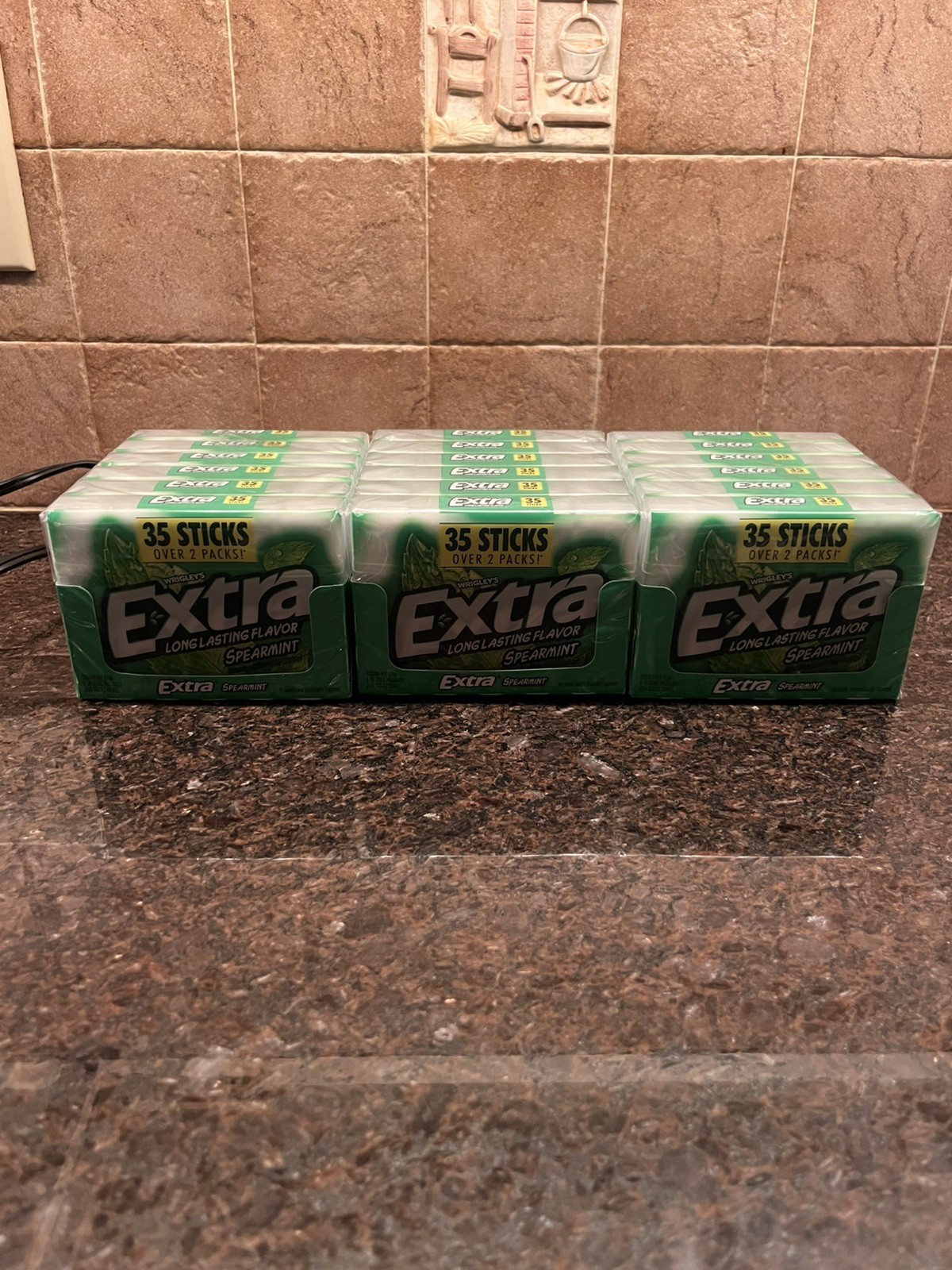 Wrigley’s Extra Spearmint Sugar Free Gum 35-Sticks (Lot of 18 Packs) BB 9/1/2027