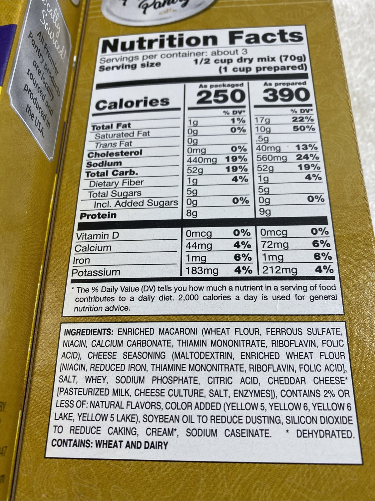 18 Pack Premier Pantry Macaroni & Cheese 7.25oz Each | New | BB 05/2027 (K1)