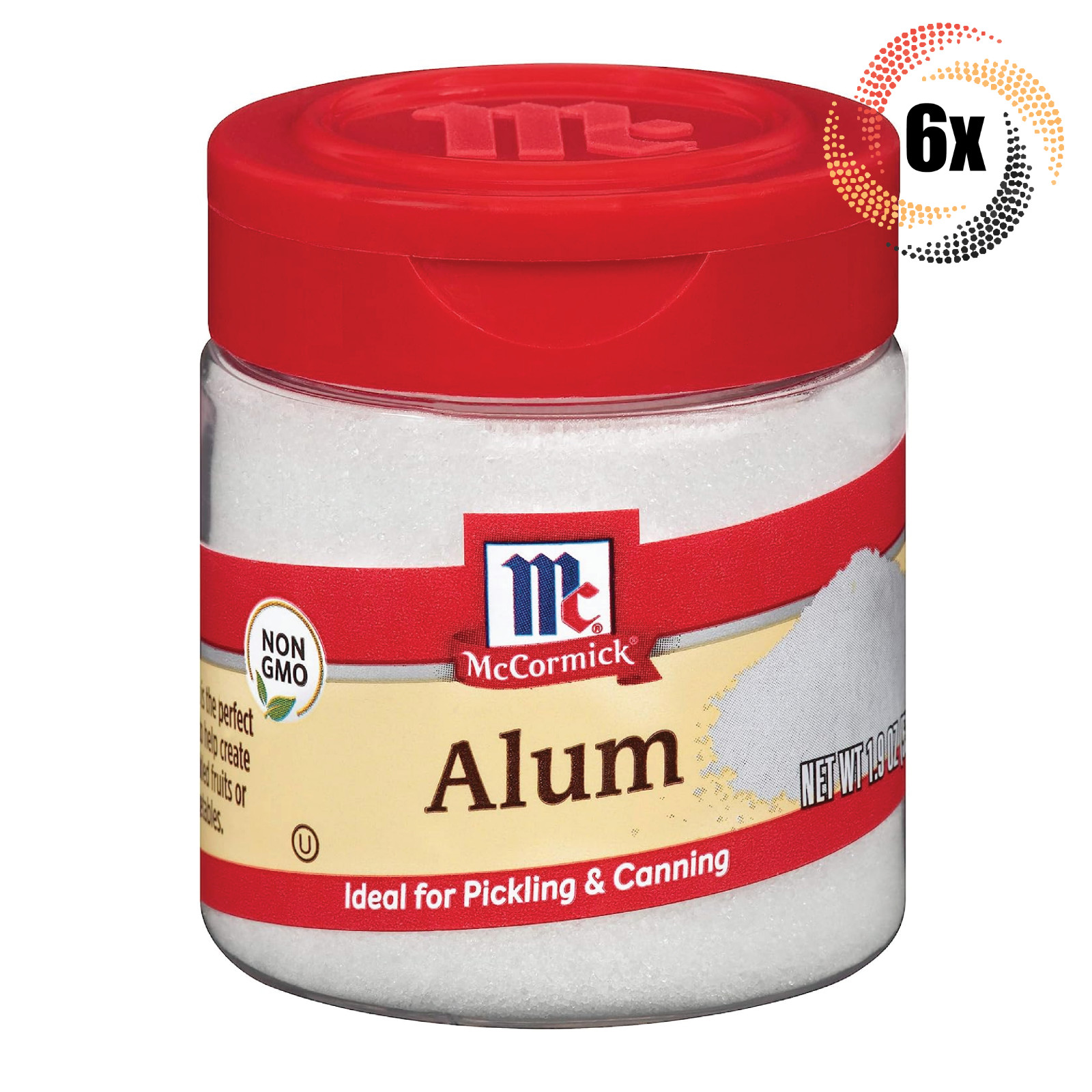 6x Shakers McCormick Alum Seasoning | 1.90oz | Ideal For Pickling & Canning