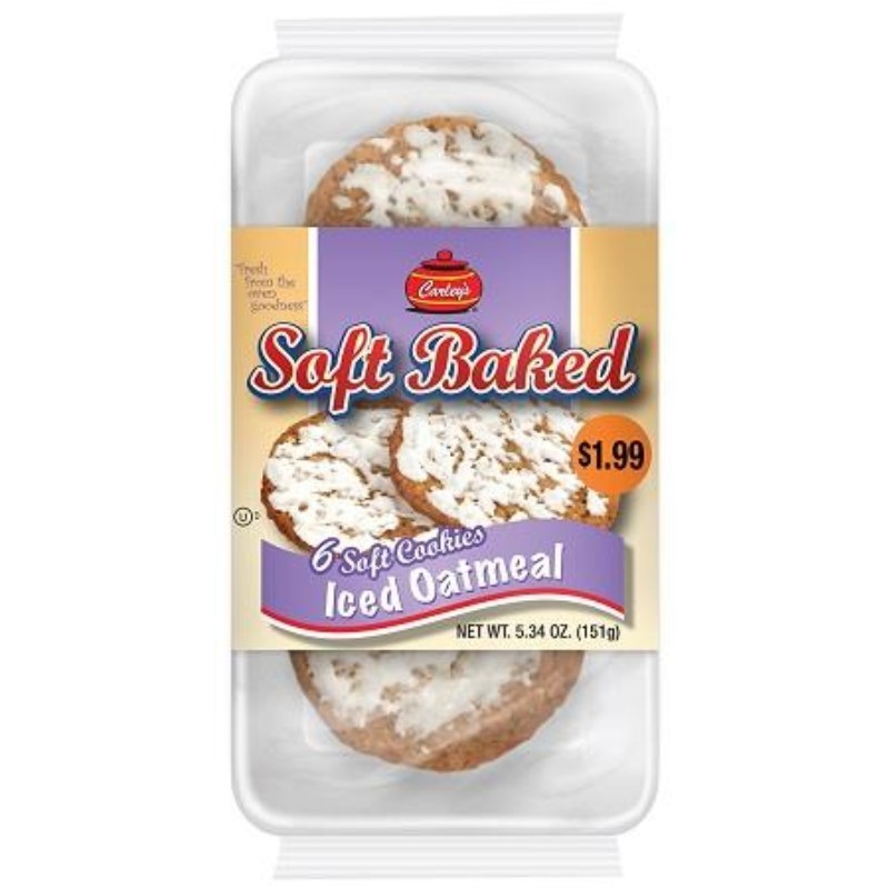 12x Carley’s Soft Baked Iced Oatmeal Cookies Snack Sweet Treats Food Bulk 5.34oz