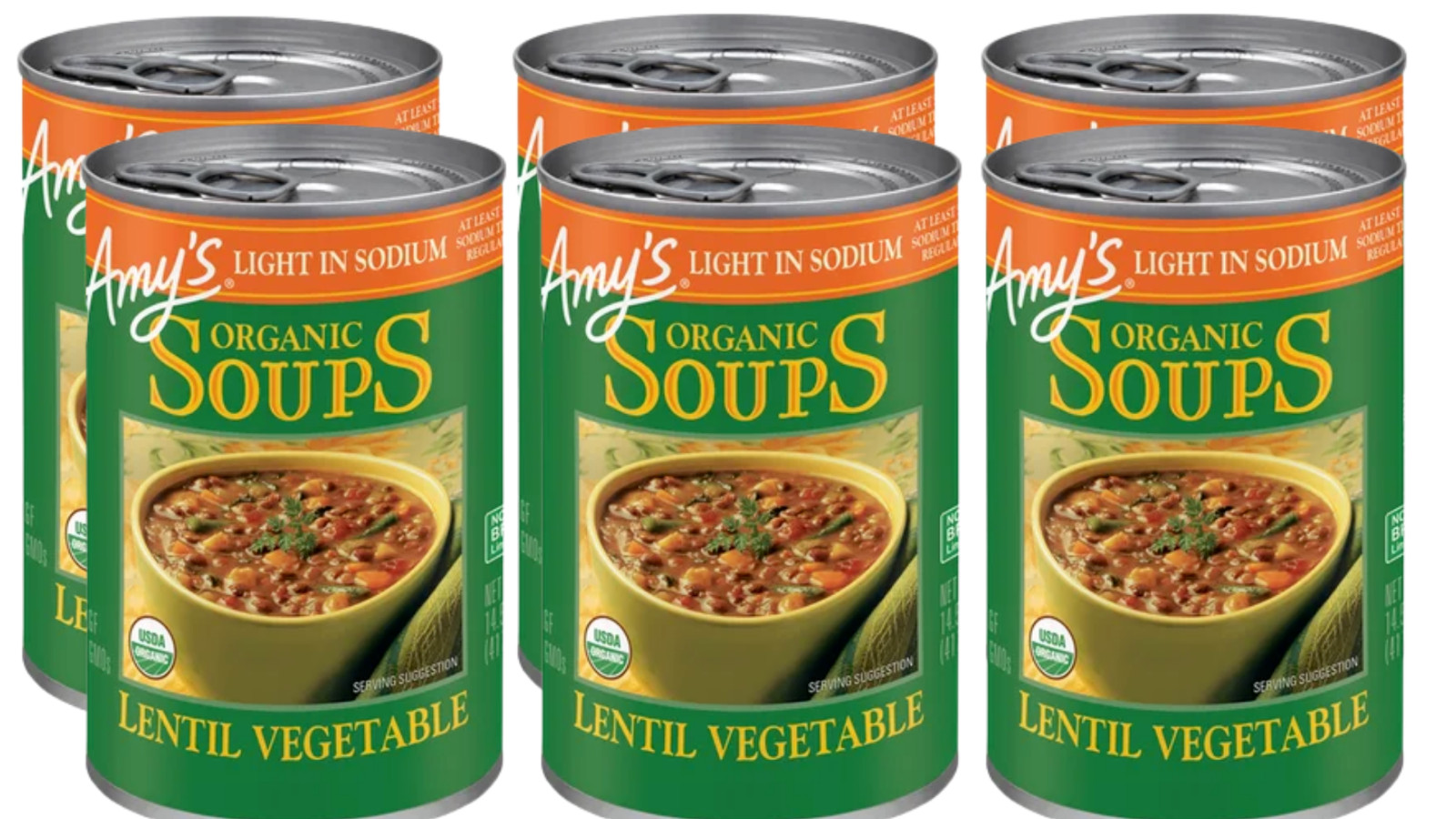 Amy’s Organic Light In Sodium Lentil Vegetable Soups 14.5 oz ( Pack of 6 )