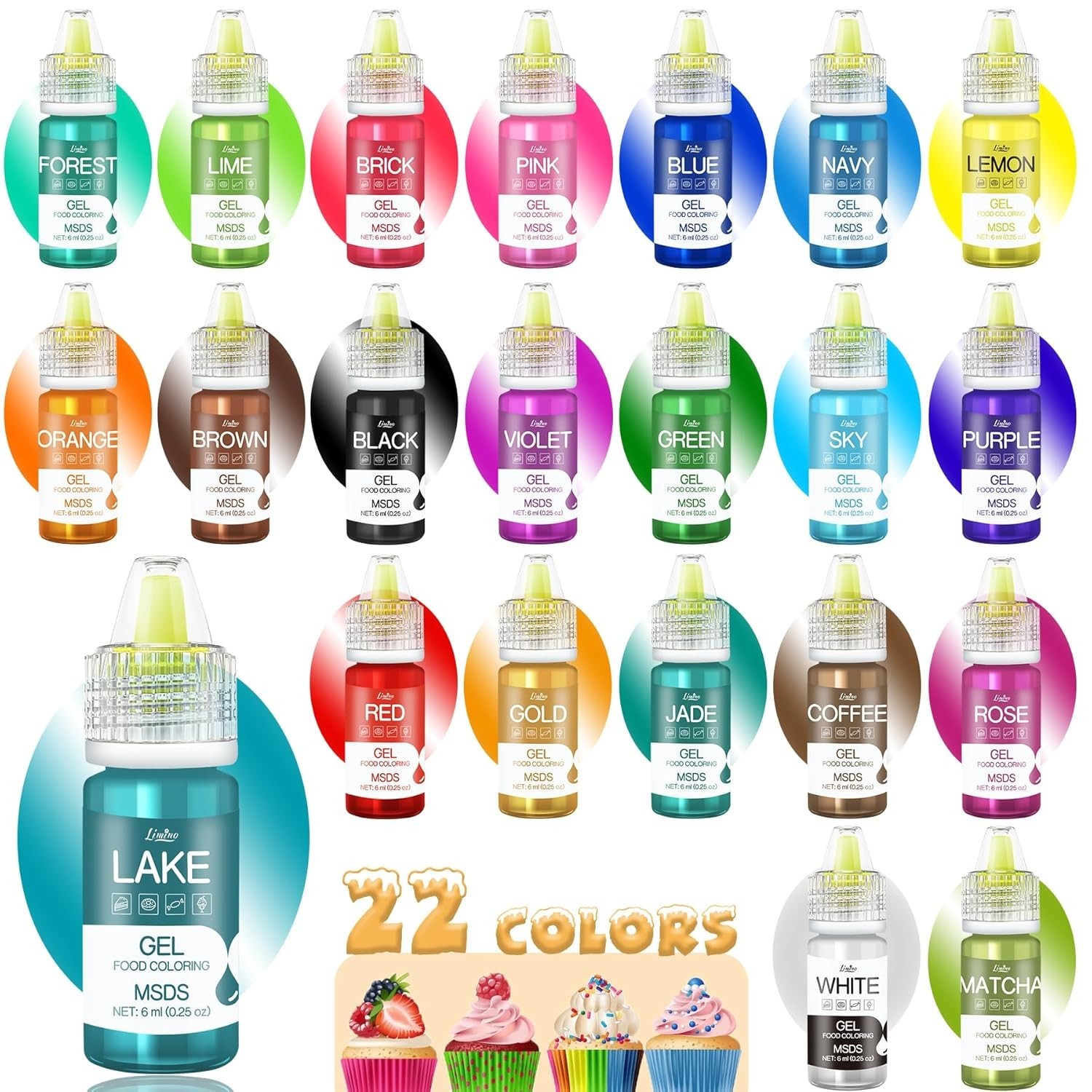Gel Food Coloring – 22 Vivid Colors Gel Food Coloring Set For Baking, Cake – Dye