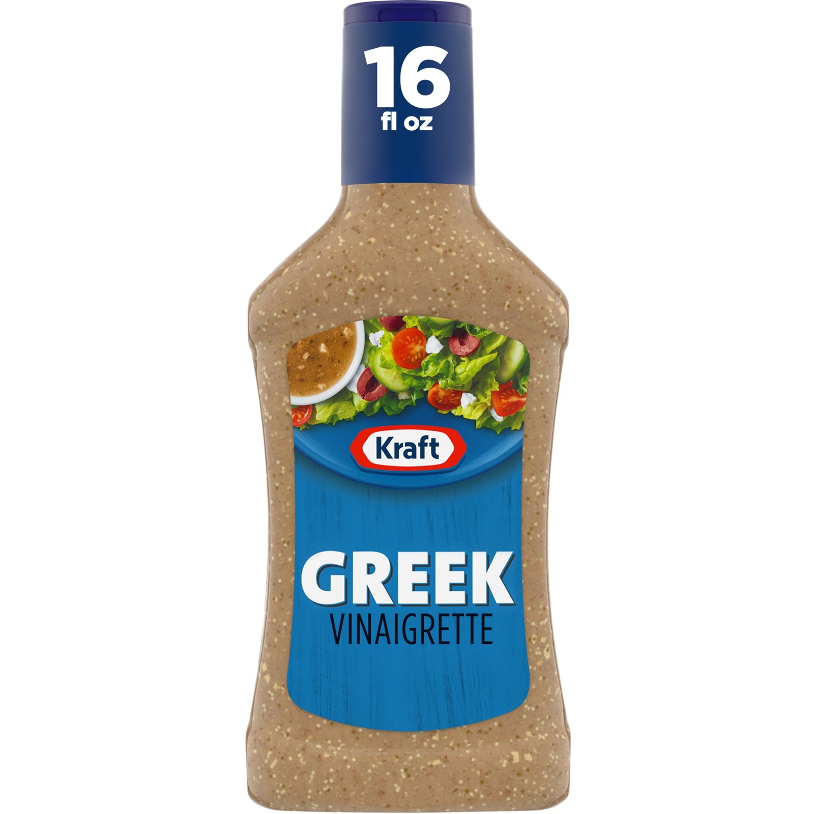 (6 pack) Kraft Greek Vinaigrette, 16 fl oz Bottle, Liquids, Contains: Milk