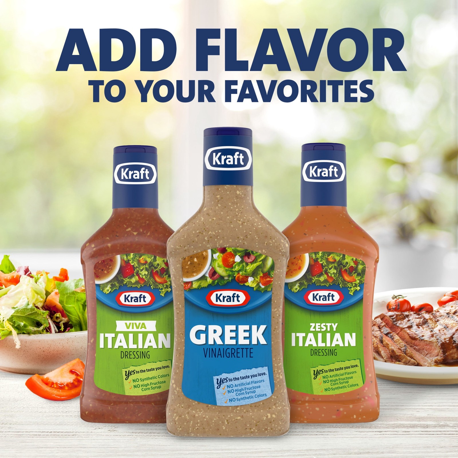 (6 pack) Kraft Greek Vinaigrette, 16 fl oz Bottle, Liquids, Contains: Milk