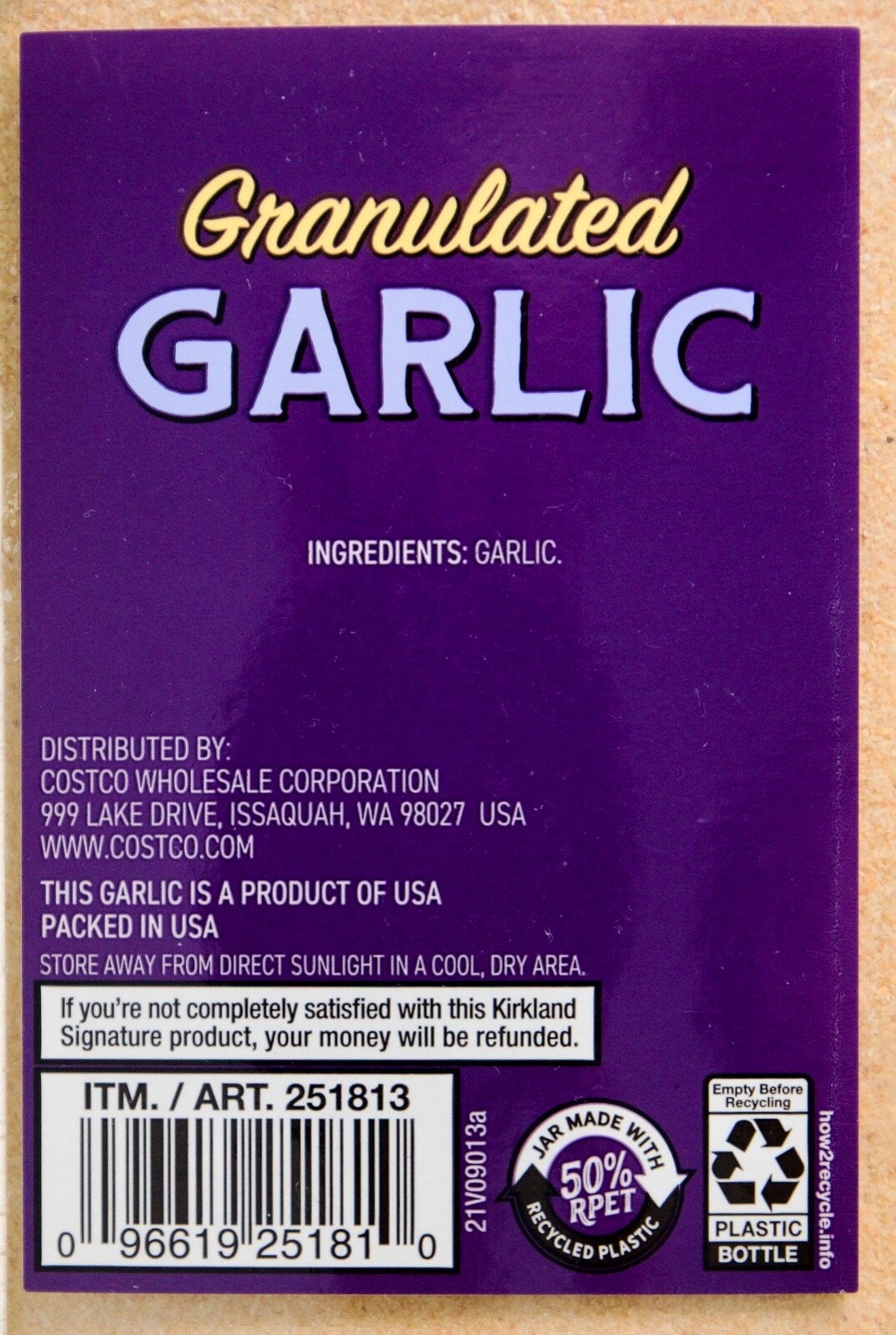Kirkland Signature Granulated Garlic Powder Seasoning Spice, 18 Ounces (510g)