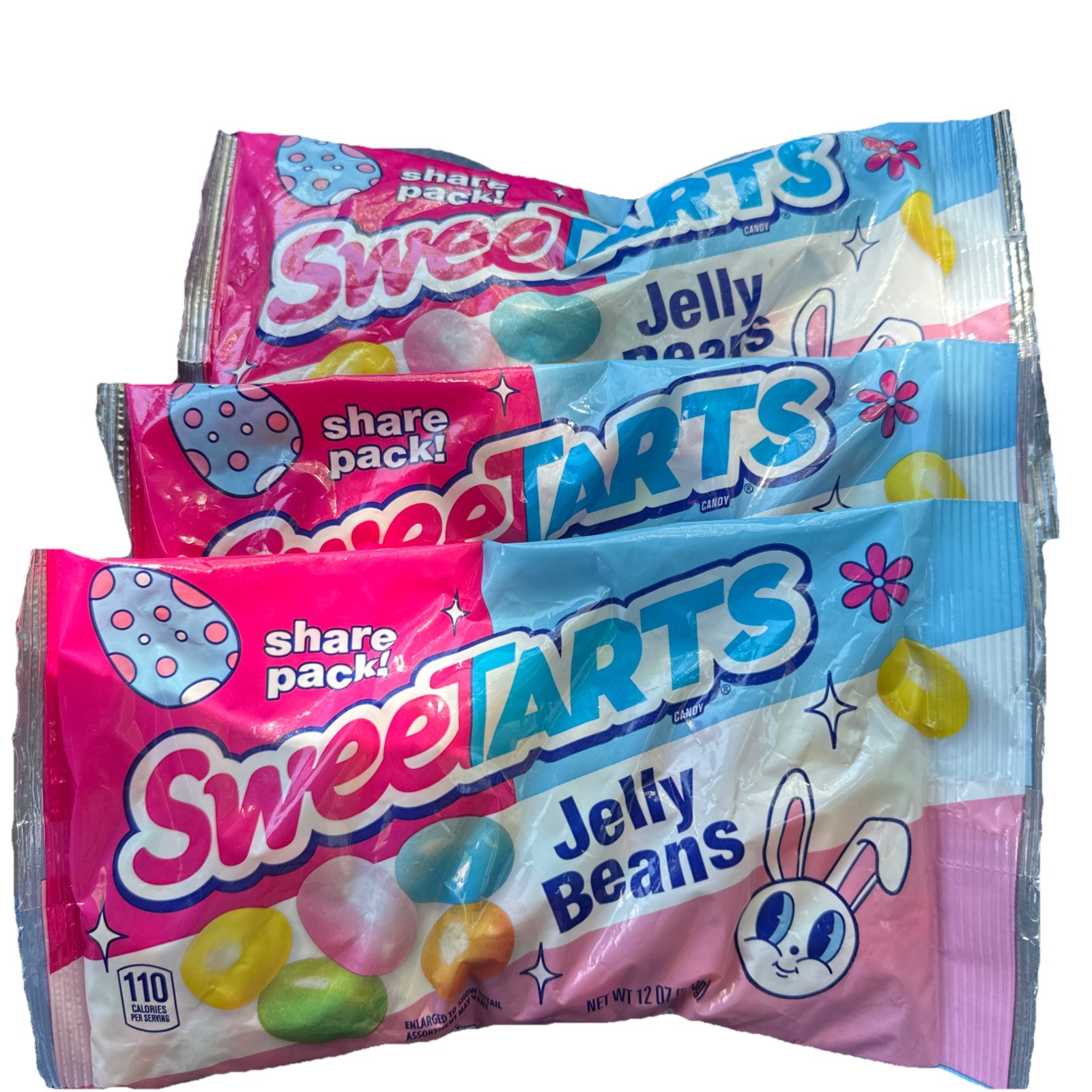 Lot Of 3 Bags SweeTarts JELLY BEANS Chewy Assorted Fruit Candies 12 oz Exp 8/26